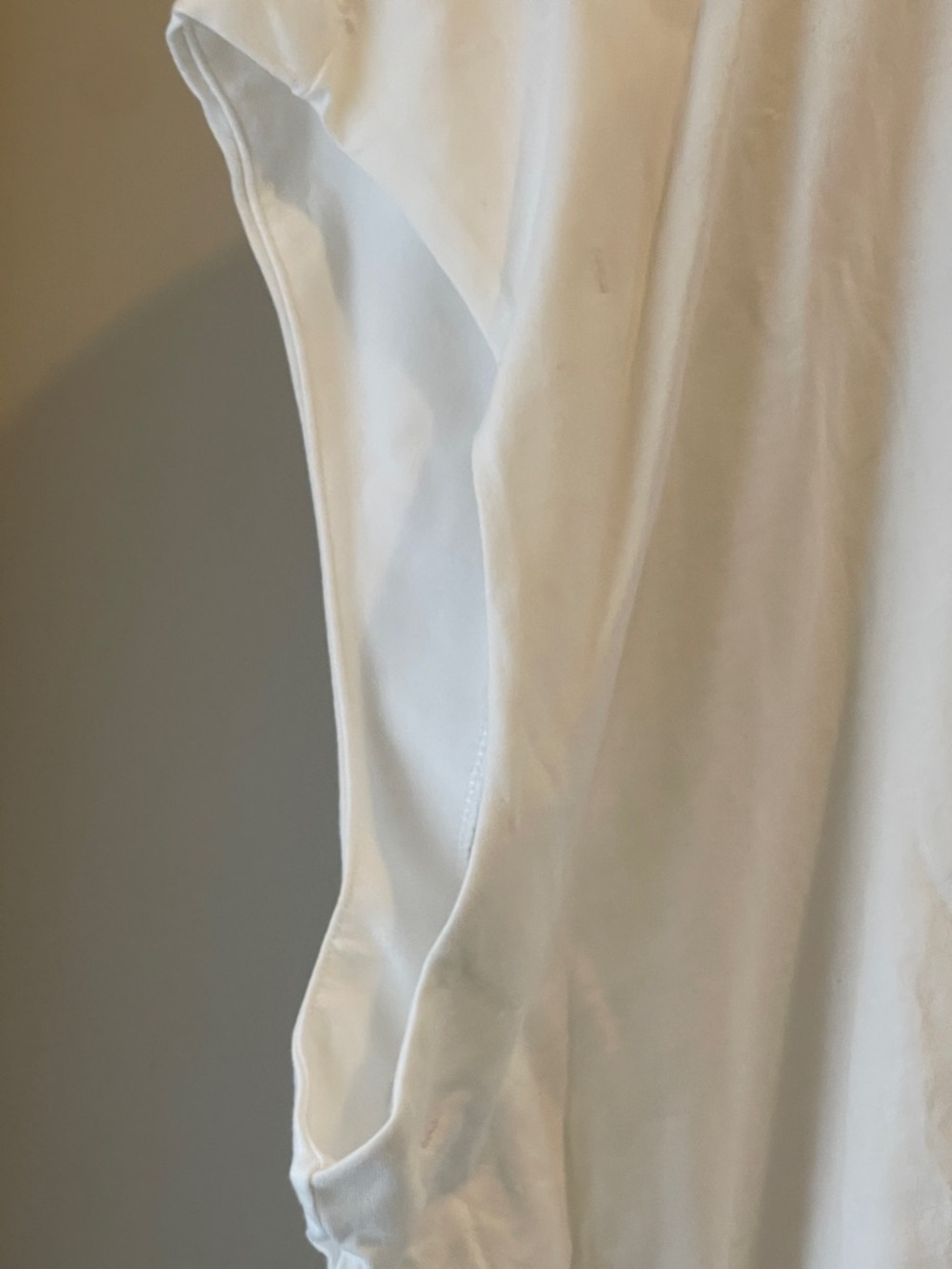 adidas White Layered Short Sleeve Tee with Side Drawstrings - Picture 6 of 9